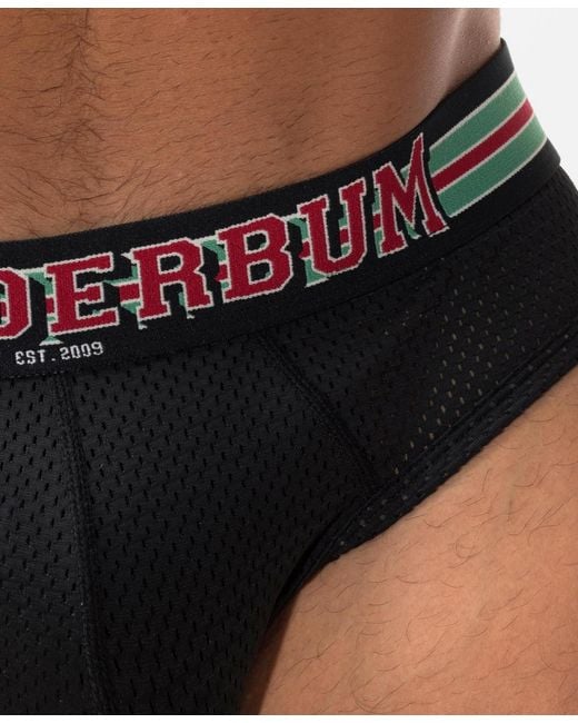 Rounderbum Black Varsity Package Brief for men