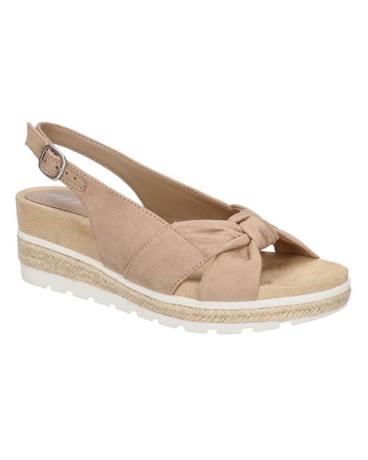 Easy Street Dot Wedge Sandals in Natural | Lyst