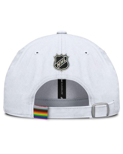 Fanatics White New Jersey Devils Pride Adjustable Hat for men