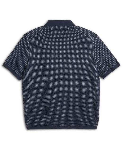 Scotch & Soda Blue Collared Button-front Sweater for men