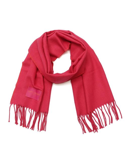 Kurt Geiger Red Double Faced Solid Yarn Dye Scarf