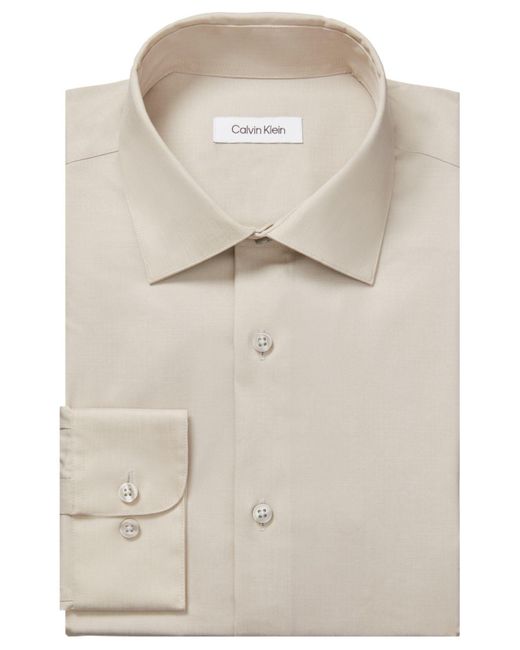 Calvin Klein Steel Slimfit Noniron Stain Shield Solid Dress Shirt in