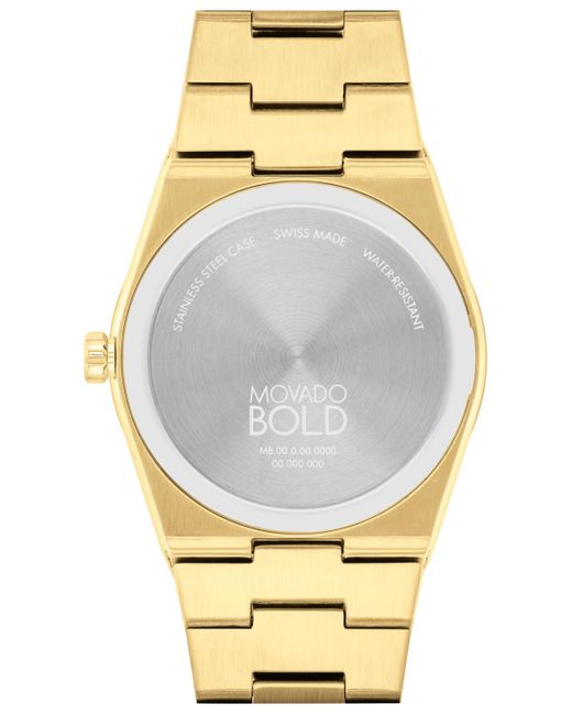 Movado Metallic Quest Swiss Quartz Ionic Gold Pvd Steel 40mm Watch for men