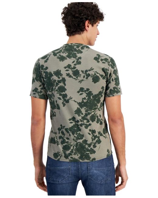 INC International Concepts Green Watercolor Floral T-shirt for men