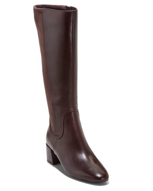 Cole Haan Brown Go-to-serenna Block Heel Tall Shaft Dress Boots