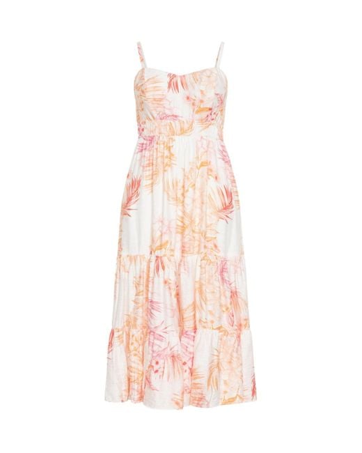 City Chic Pink Plus Size Kehlani Print Maxi Dress
