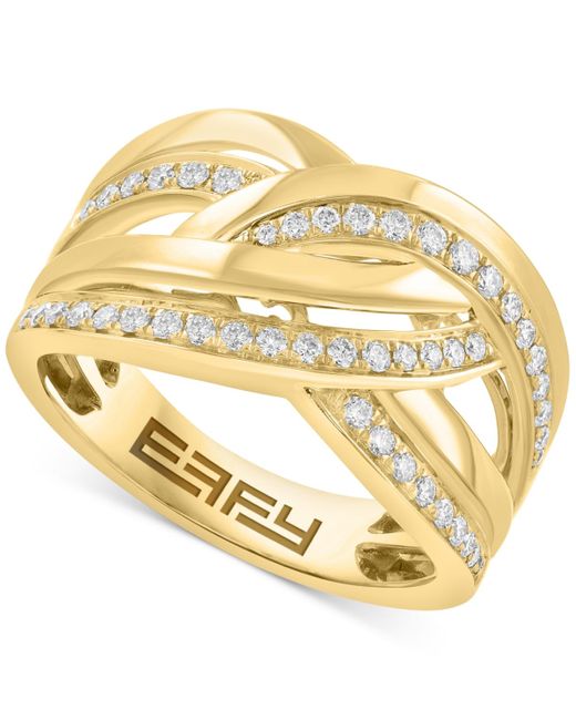 Effy Metallic Effy Diamond Crossover Openwork Statement Ring (1/3 Ct. T.w.