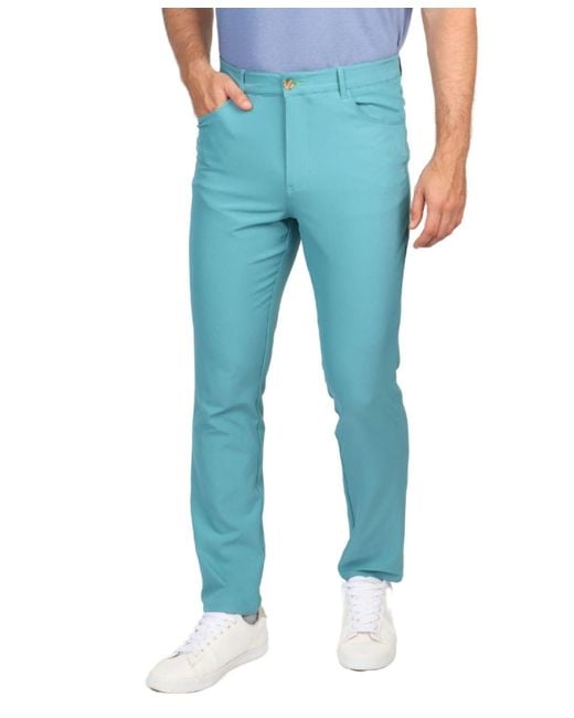 Tailorbyrd Blue Five Pocket Performance Pants for men
