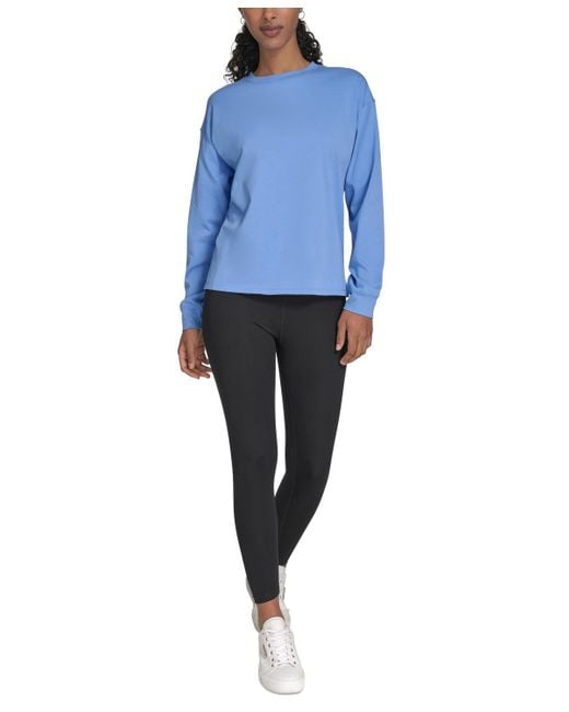 Calvin Klein Blue Performance Long-sleeve Crewneck T-shirt