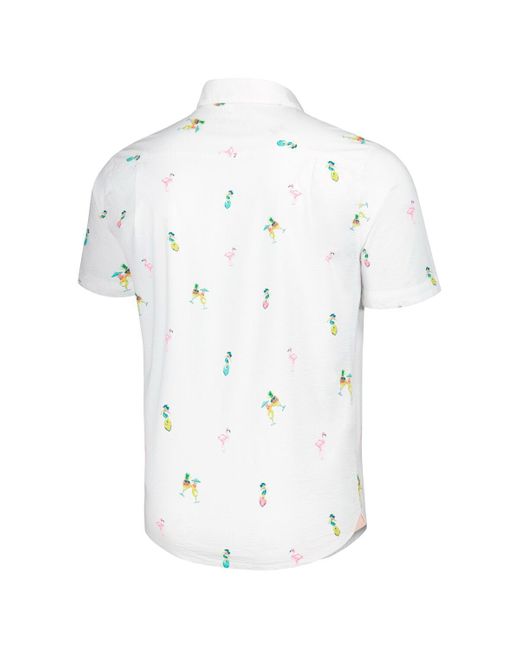 Tommy Bahama White Miami Dolphins Nova Wave Flocktail Button-up Shirt for men