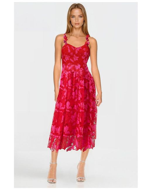 ONE33 SOCIAL Red The Athena Floral Sleeveless Dress