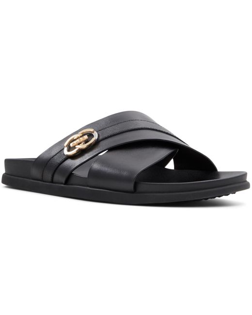 ALDO Black Delmar Flat Sandals for men