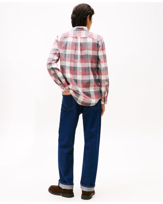 Tommy Hilfiger Red Regular-fit Corduroy Check Shirt for men