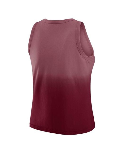 WEAR by Erin Andrews Red X Gracie Hunt Washington Commanders Ombre Tank Top