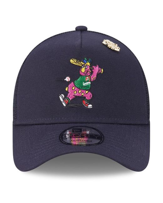KTZ Blue Cleveland Guardians 2025 Big League Chew A-frame 9forty Adjustable Trucker Hat for men