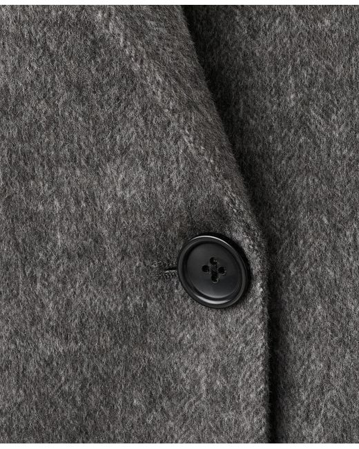 Mango Gray Double-breasted Wool Coat