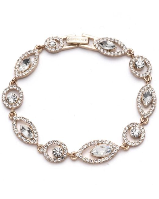 Givenchy Metallic Glass Crystal Foldover Flex Bracelet