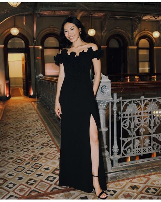 formal black and gold dress Dramatic Shimmery Gold Applique Choker Prom Jan8pics Evening Neckline Off The Shoulder Glitter Size:45 EUR/11 US/10.5 UK