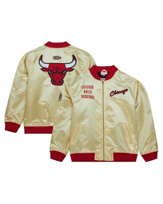 Mitchell & Ness Green Distressed Chicago Bulls Team Og 2.0 Vintage-like Logo Satin Full-zip Jacket for men