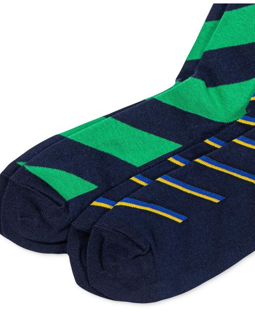 Polo Ralph Lauren Green 2-pk. Striped Slack Socks for men