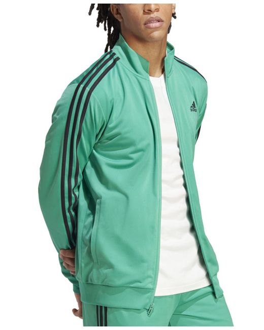 Adidas Green Essentials Warm-up Regular-fit 3-stripes Track Jacket for men