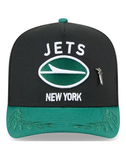 KTZ Black/green New York Jets 2025 Nfl Draft On Stage A-frame 59fifty Fitted Hat for men