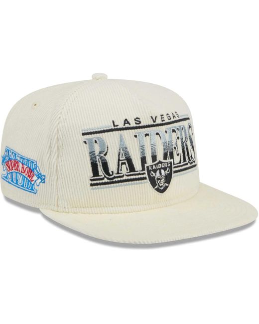 KTZ Natural Las Vegas Raiders Throwback Corduroy Golfer Snapback Hat for men