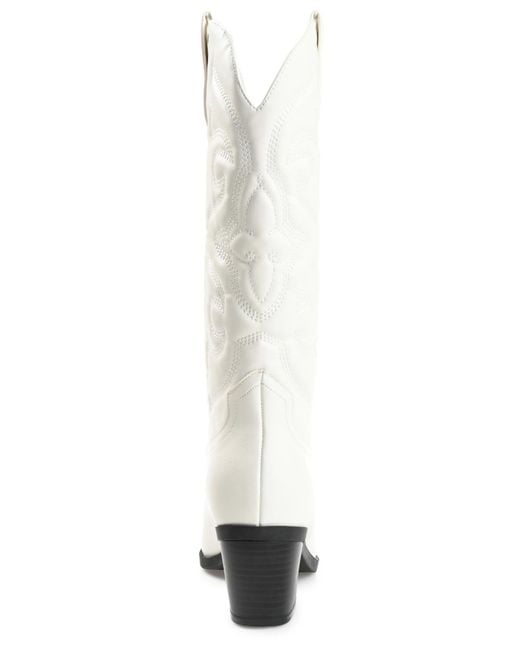 Journee Collection White Chantry Pull On Boots
