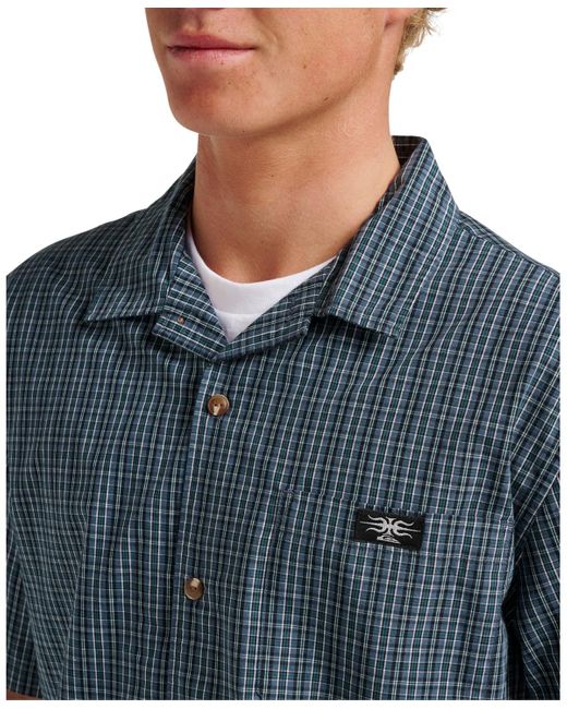 Quiksilver Blue Liquid Metal Short Sleeve Shirt for men
