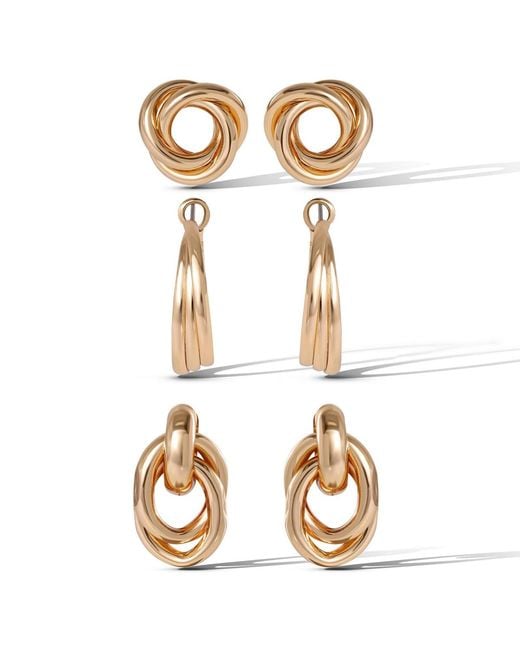 Jessica Simpson Metallic Mixed Shape Earring Set