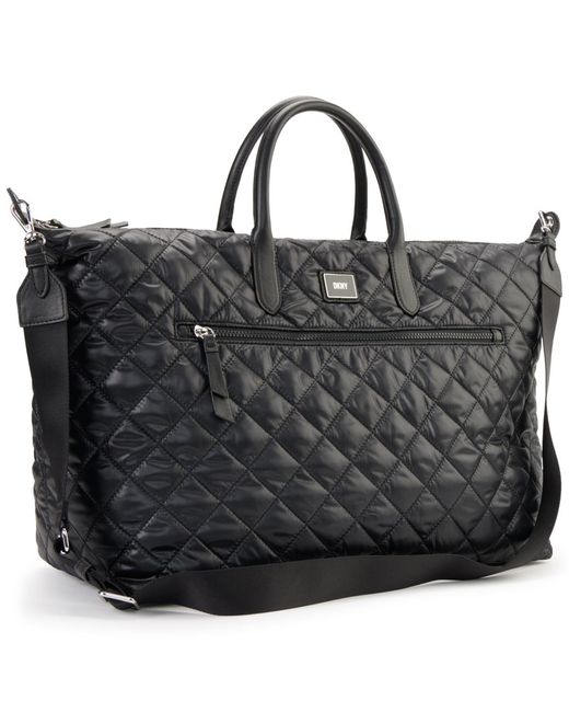 DKNY Black Lyla Web Strap Weekender