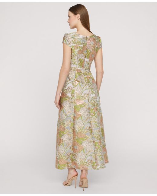 JS Collections Natural Ruthanne Tulip-petal-sleeve Ankle Gown