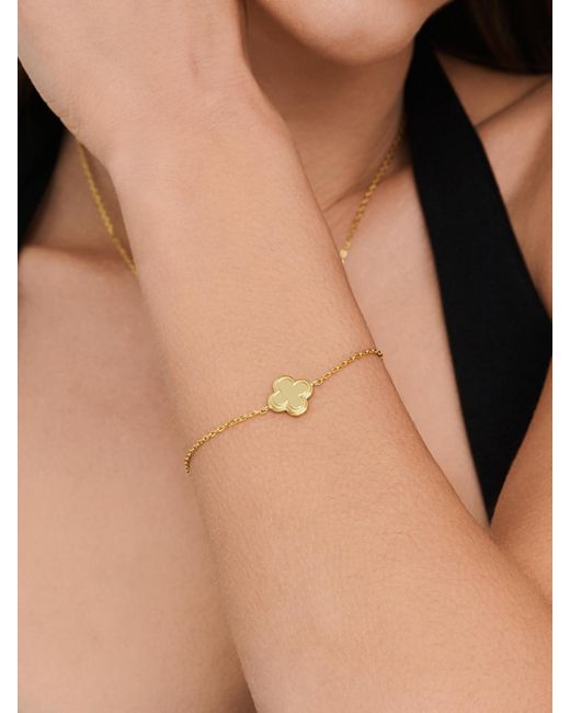DEVATA Metallic Contour-lined Clover Bracelet