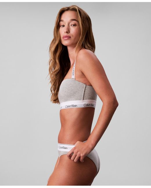 Calvin Klein Gray Icon Cotton Bandeau Bra Qf8497