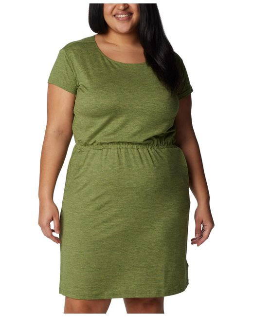 Columbia Green Plus Size Pacific Haze Short-sleeve T-shirt Dress