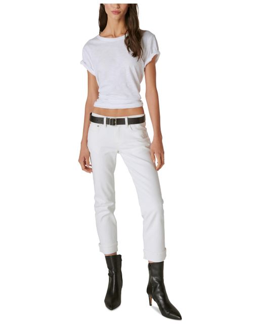 Lucky Brand White Mid-rise Sweet Crop Cuffed Jeans