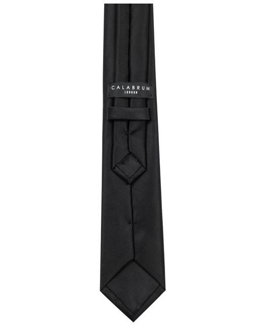 Calabrum Black Slim Solid Clip-on Tie for men