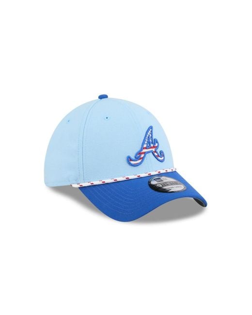 KTZ Light Blue/blue Atlanta Braves 2025 Fourth Of July 39thirty Flex Hat for men