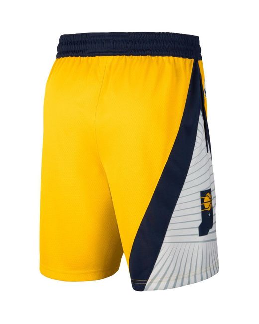 Nike 2019 20 Indiana Pacers Icon Edition Swingman Shorts In Yellow For