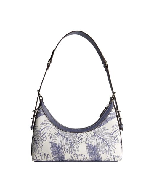 Tommy Bahama Gray Graphic Leaf Print City Hobo