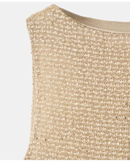 Mango Women's White Sequin Detail Knitted Dress