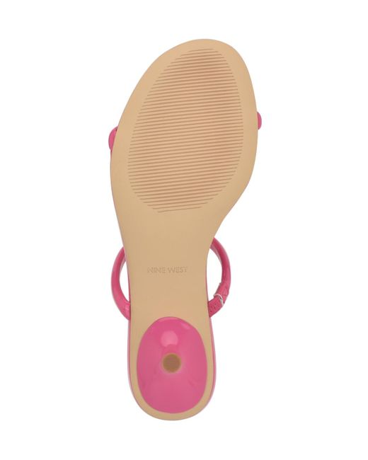 Nine West Pink Berri Double Strap Kitten Heel Sandals
