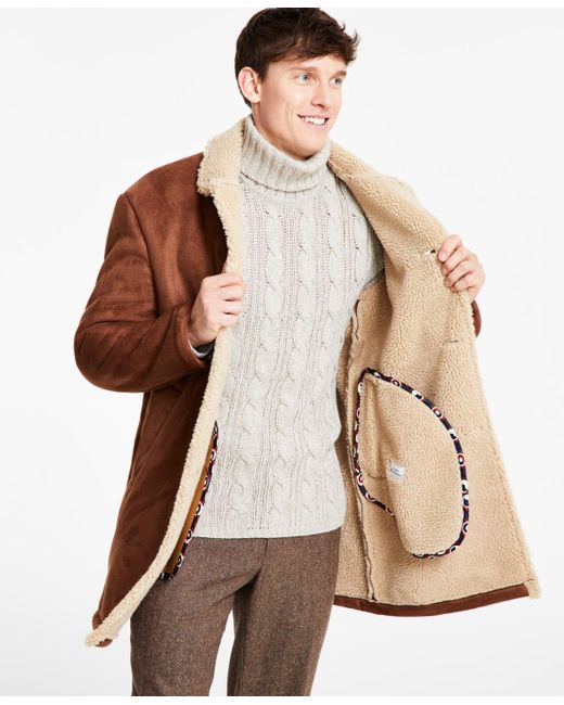 Ben Sherman Faux shearling Coat in Brown for Men Lyst