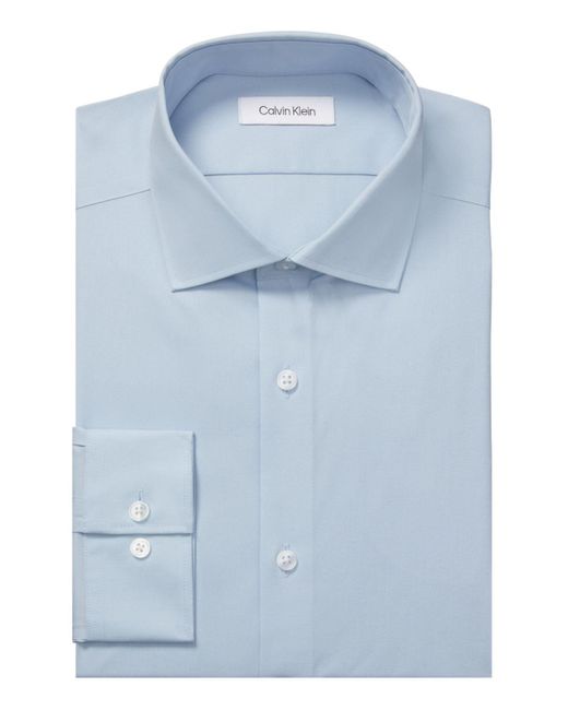 Calvin Klein Refined Slim Fit Stretch Dress Shirt in Blue for Men | Lyst