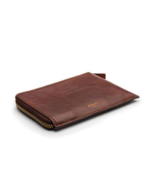 Bosca Brown Dolce Zip Passport/travel Document for men