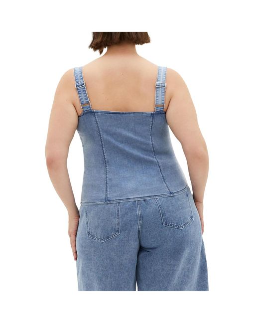 City Chic Blue Plus Size Abbie Denim Top