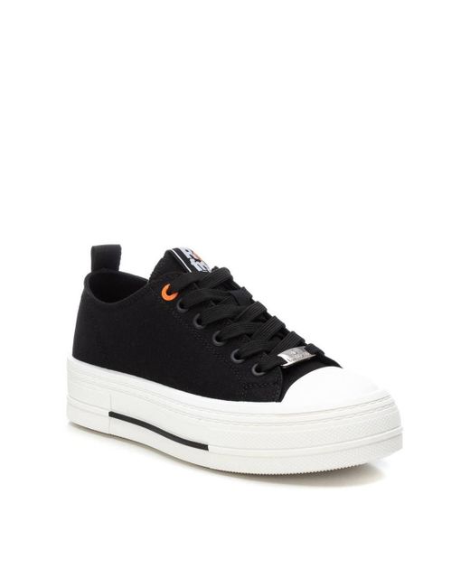 Xti Black Urban Style Canvas Platform Sneakers Refresh By