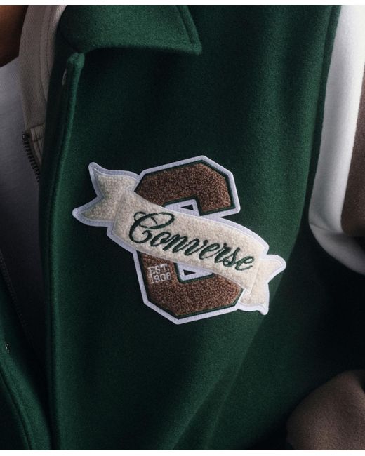 Converse Green Letterman Varsity Jacket for men