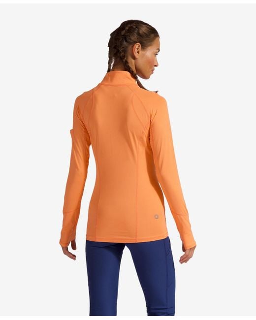 BloqUV Orange Upf 50+ Sun Protective Mock Zip Top