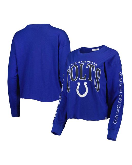 Women's Buffalo Bills '47 Royal Skyler Parkway Cropped Long Sleeve